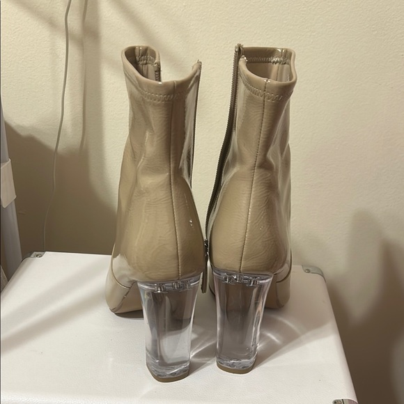 Steve Madden Tan Boots with Clear Heels - Picture 5 of 6